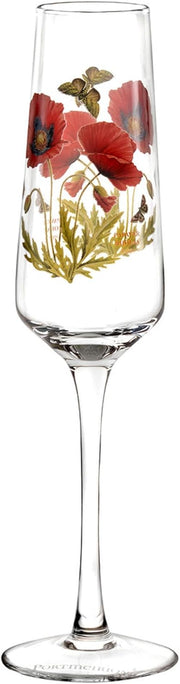 Portmeirion - Botanic Garden - Set of 4 Champagne Flutes (Sunflower, Poppy, Hydrangea, Sweet Pea) | 8 oz Home & Kitchen