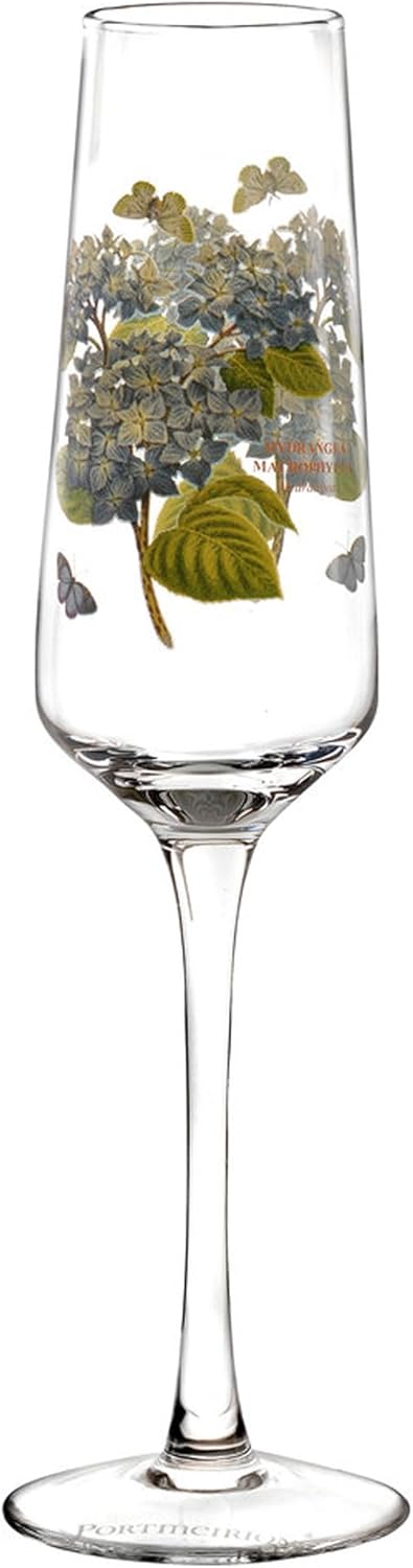 Portmeirion - Botanic Garden - Set of 4 Champagne Flutes (Sunflower, Poppy, Hydrangea, Sweet Pea) | 8 oz Home & Kitchen