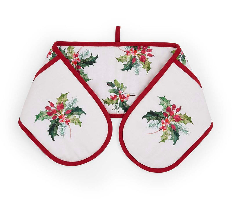 Portmeirion Botanic Garden Christmas Holly Double Oven Glove
