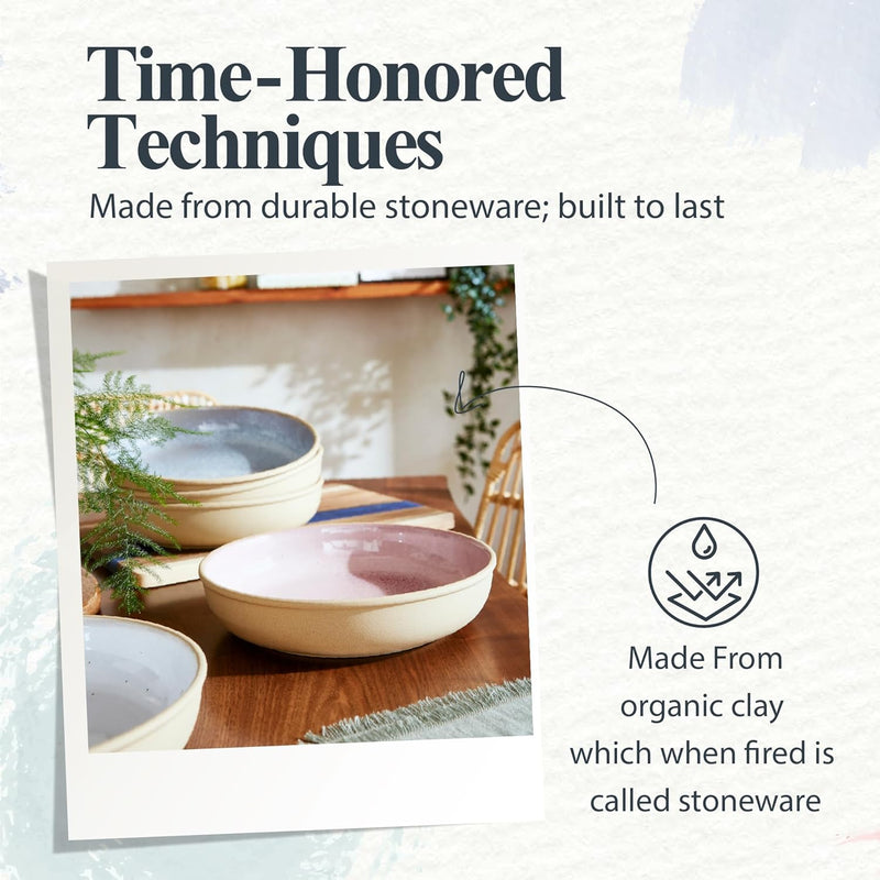 Portmeirion - Minerals - Low Bowl - Rose Quartz 8.7 in - (Set of 4) Home & Kitchen