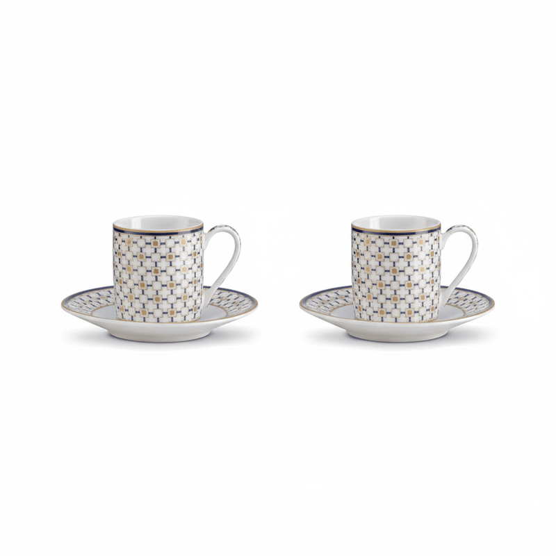 Pozzi Milano - CHARLES - Espresso Cup & Saucer - Set of 2 | 80ml / 2.7oz Home & Kitchen