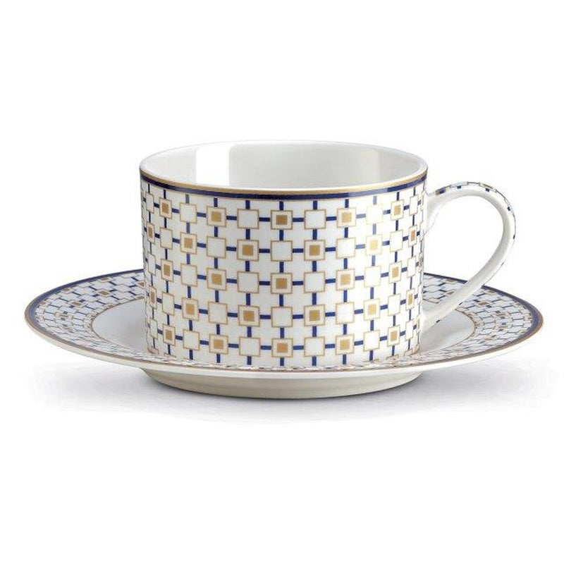 Pozzi Milano - CHARLES - Tea Cup & Saucer | 220ml / 7.4oz Home & Kitchen