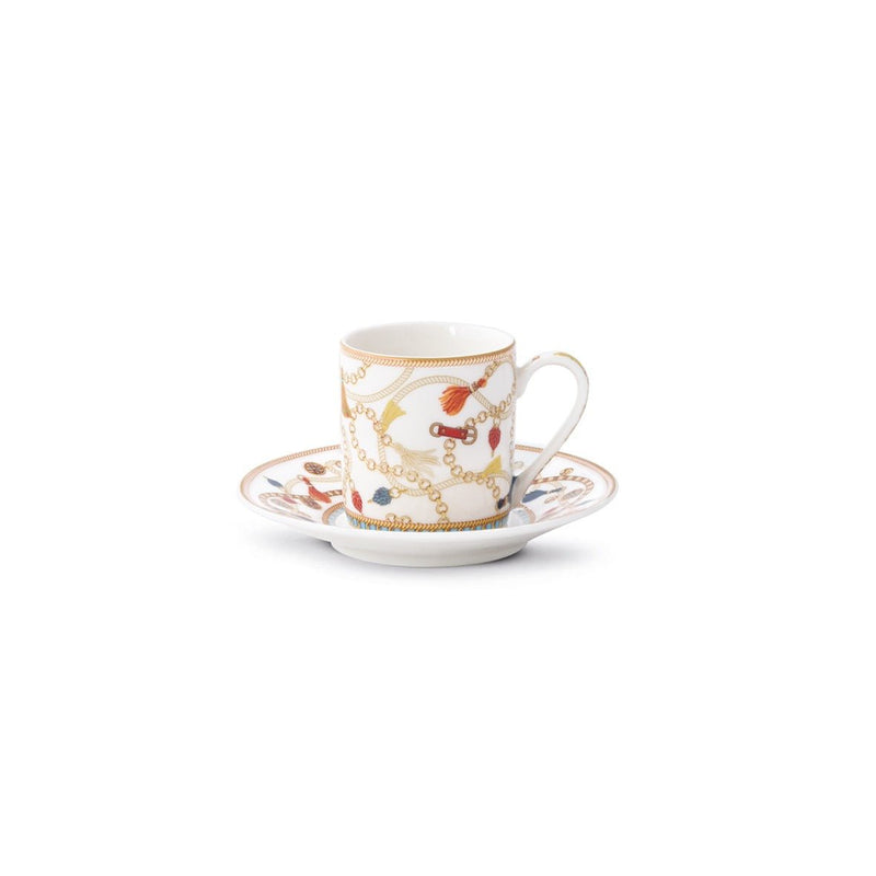 Pozzi Milano - CHEVAL - Cup & Saucer - Set of 2 | 80mL / 2.7oz Home & Kitchen