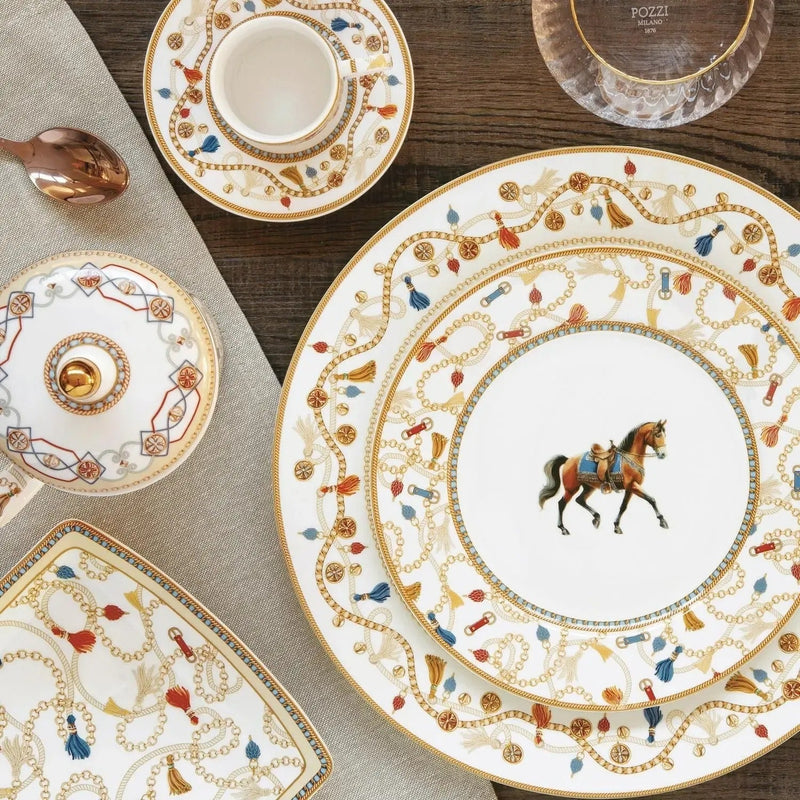 Pozzi Milano - CHEVAL - Side Plate - Brown | 19.5cm / 7.7in Home & Kitchen