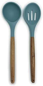Prepara - Silicone Ladle & Slotted Spoon 2/Set Home & Kitchen Steel Blue