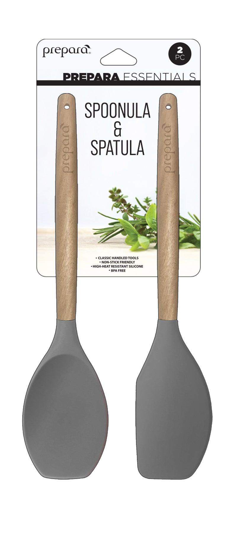 Prepara - Silicone Spoonula & Spatula 2/St Set Home & Kitchen Pewter Grey