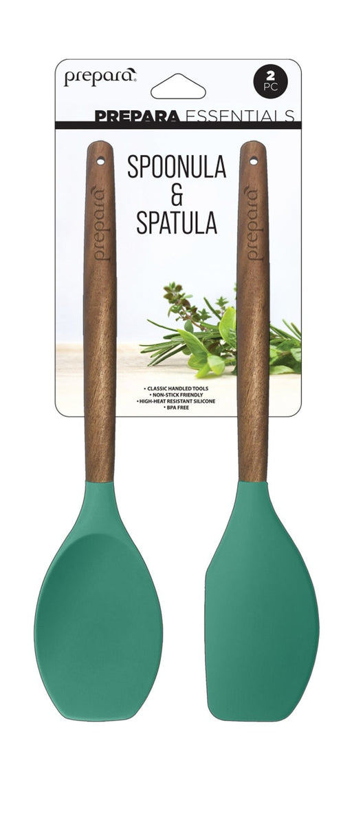 Prepara - Silicone Spoonula & Spatula 2/St Set Home & Kitchen Seafoam Green