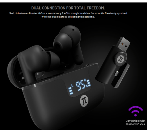 Primus - Gaming Earbuds Bluetooth or 2.4Ghz - Black Electronics