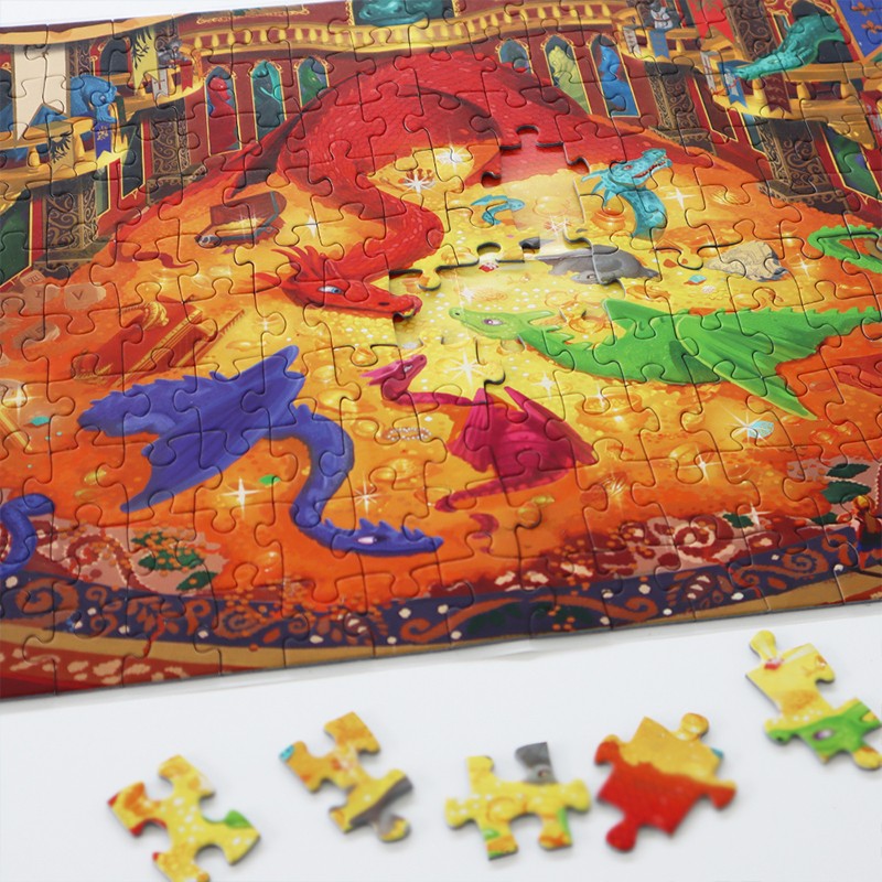 Puzzles 200pièces 480X330mm Le Trésor des Dragons