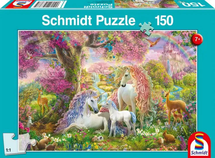 Schmidt Spiele - 150 Piece Puzzle - Flowers and Unicorns