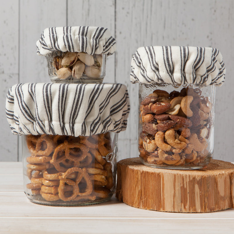 Heirloom - Ticking Stripe Mini Bowl Cover Set of 3 - lifestyle