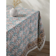 Heirloom - Bouquet Block Print Tablecloth 60 x 84 inch - lifestyle