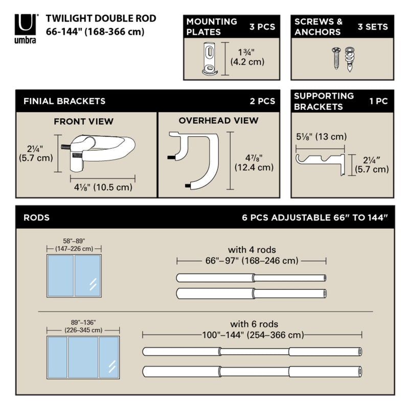 Twilight Double Blackout Curtain Rod - image 7