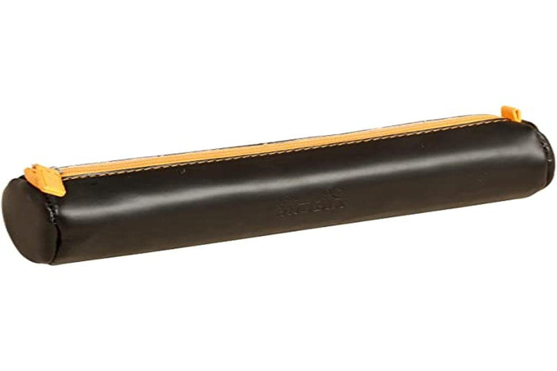 Rhodia - Italian Leatherette Round Pencil Case(8.45x2in) Office Supplies Black