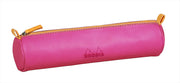 Rhodia - Italian Leatherette Round Pencil Case(8.45x2in) Office Supplies Fuchsia