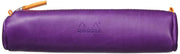 Rhodia - Italian Leatherette Round Pencil Case(8.45x2in) Office Supplies Purple