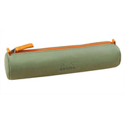 Rhodia - Italian Leatherette Round Pencil Case(8.45x2in) Office Supplies Rose Smoke