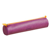 Rhodia - Italian Leatherette Round Pencil Case(8.45x2in) Office Supplies Rose Smoke