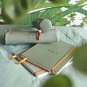 Rhodia - Italian Leatherette Round Pencil Case(8.45x2in) Office Supplies Rose Smoke