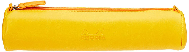 Rhodia - Italian Leatherette Round Pencil Case(8.45x2in) Office Supplies Rose Smoke