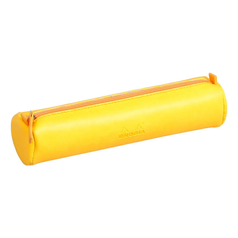 Rhodia - Italian Leatherette Round Pencil Case(8.45x2in) Office Supplies Rose Smoke