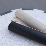 Rhodia - Italian Leatherette Round Pencil Case(8.45x2in) Office Supplies Rose Smoke