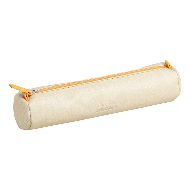 Rhodia - Italian Leatherette Round Pencil Case(8.45x2in) Office Supplies Rose Smoke