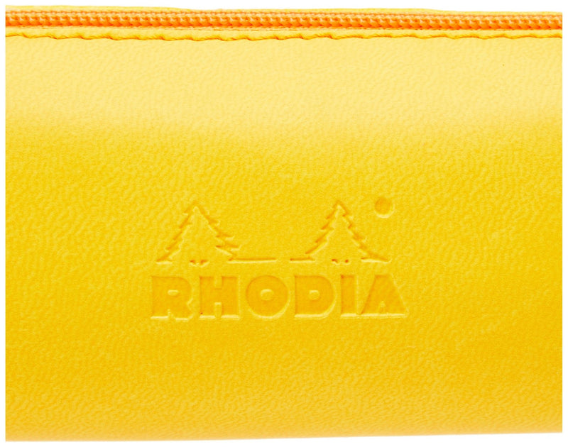 Rhodia - Italian Leatherette Round Pencil Case(8.45x2in) Office Supplies Rose Smoke