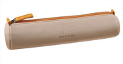 Rhodia - Italian Leatherette Round Pencil Case(8.45x2in) Office Supplies Rose Smoke