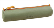 Rhodia - Italian Leatherette Round Pencil Case(8.45x2in) Office Supplies Rose Smoke