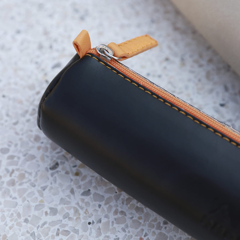 Rhodia - Italian Leatherette Round Pencil Case(8.45x2in) Office Supplies Rose Smoke