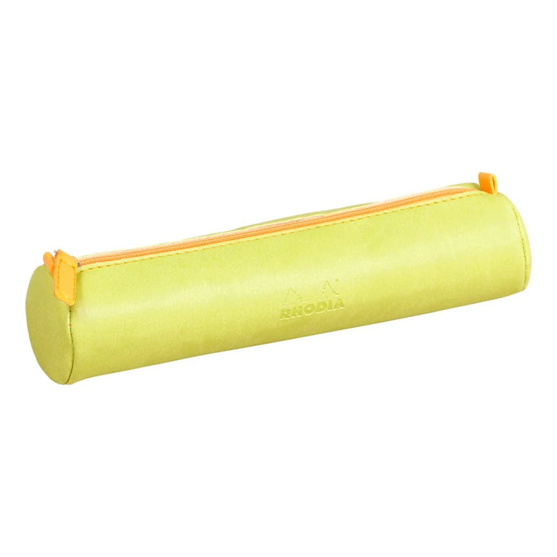 Rhodia - Italian Leatherette Round Pencil Case(8.45x2in) Office Supplies Rose Smoke
