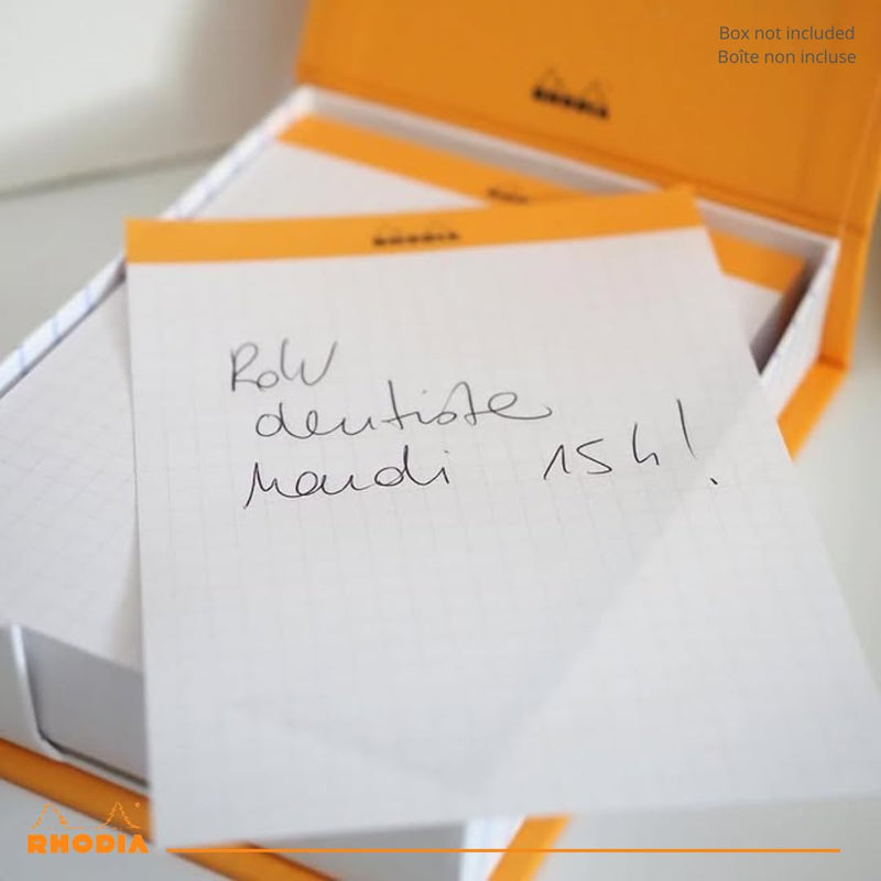 Rhodia - Stapled Memopad N°13 Lined - A6. 240 Sheets (4.1x5.8in) Office Supplies