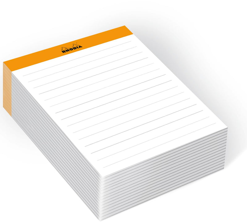Rhodia - Stapled Memopad N°13 Lined - A6. 240 Sheets (4.1x5.8in) Office Supplies