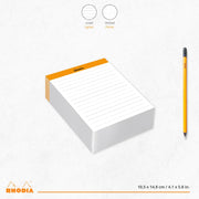 Rhodia - Stapled Memopad N°13 Lined - A6. 240 Sheets (4.1x5.8in) Office Supplies