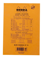 Rhodia - Stapled Notepad N°15 5/5 - Orange - A5. 150 Sheets (5.8x8.3in) Office Supplies
