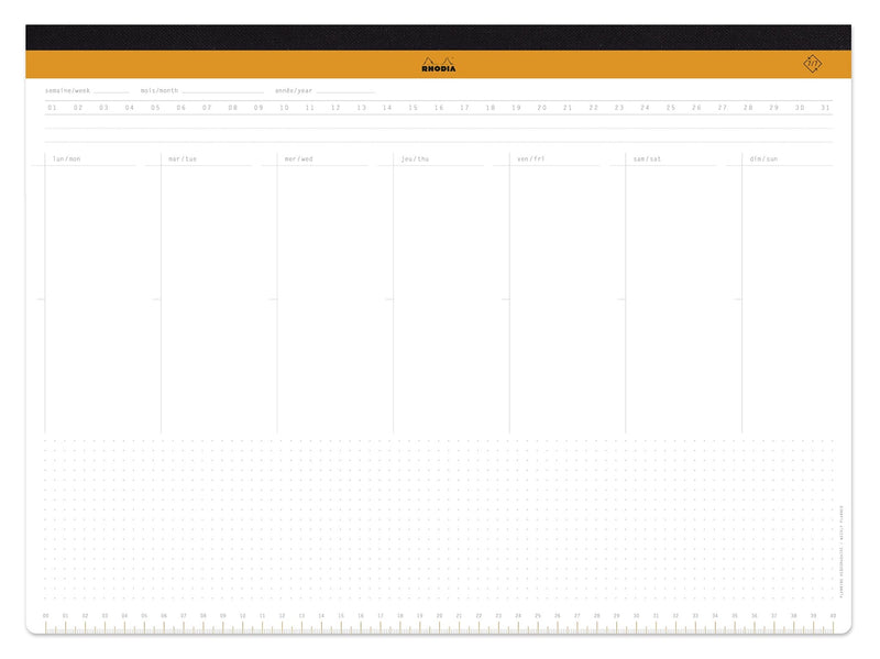 Rhodia - Undated Weekly Desk Pad - A3+. 60 Sheets (16.5x12in) Office Supplies