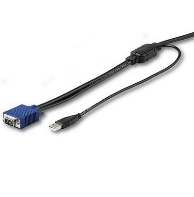 StarTech - Server USB KVM Cable VGA Male X2 USB-A Male For Rackmount Consoles 10FT - Black (RKCONSUV10)