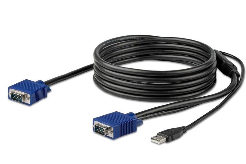 StarTech - Server USB KVM Cable VGA Male X2 USB-A Male For Rackmount Consoles 10FT - Black (RKCONSUV10)