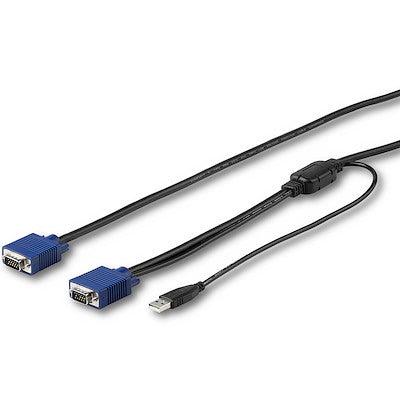 StarTech - Server USB KVM Cable VGA Male X2 USB-A Male For Rackmount Consoles 10FT - Black (RKCONSUV10)