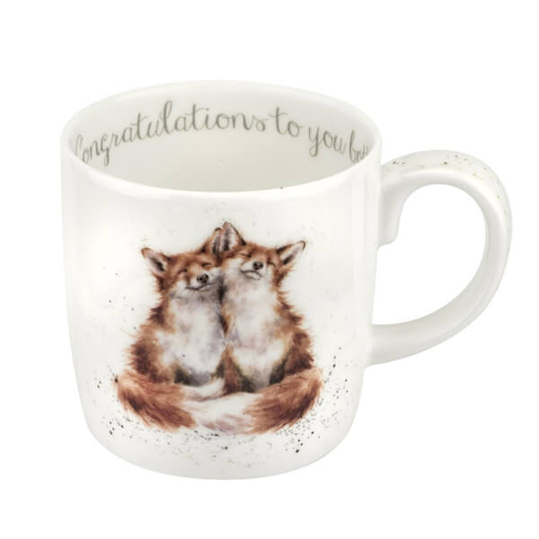Royal Worcester Wrendale Congratulations to You Both foxes mug