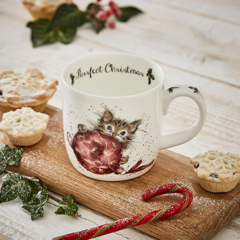 Royal Worcester - Wrendale Designs 11 oz Ceramic Mug Home & Kitchen Purrfect Christmas