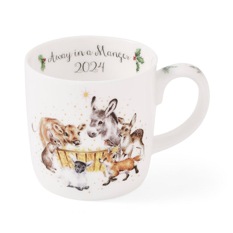Royal Worcester - Wrendale Designs - Annual Mug 2024 - Away in a Manger | 14 oz Home & Kitchen