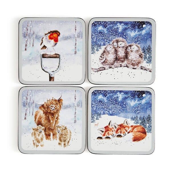 Royal Worcester - Wrendale Designs - Coasters - Winter Skies (Set of 4) | 4 x 4 in Home & Kitchen