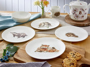 Royal Worcester - Wrendale Designs - Coupe Plates (Set of 4) - Badger, Hedgehog, Fox & Owl | 10.5 in Home & Kitchen