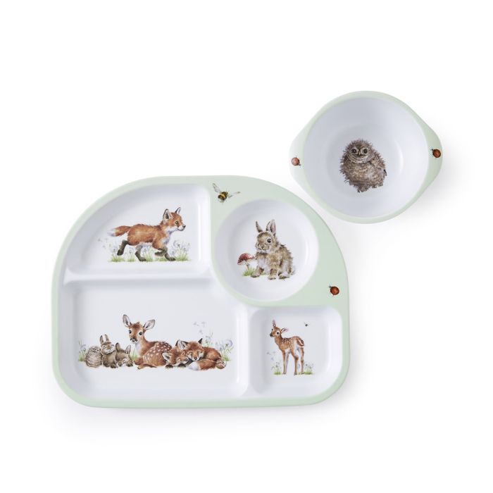 Royal Worcester - Wrendale Designs - Divided Plate & Bowl Set - Woodland Animals (2 - Piece Set) Home & Kitchen