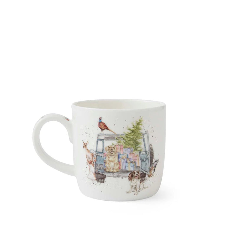 Royal Worcester - Wrendale Designs - Mug - Driving Home for Christmas (Dog) | 11 oz Home & Kitchen