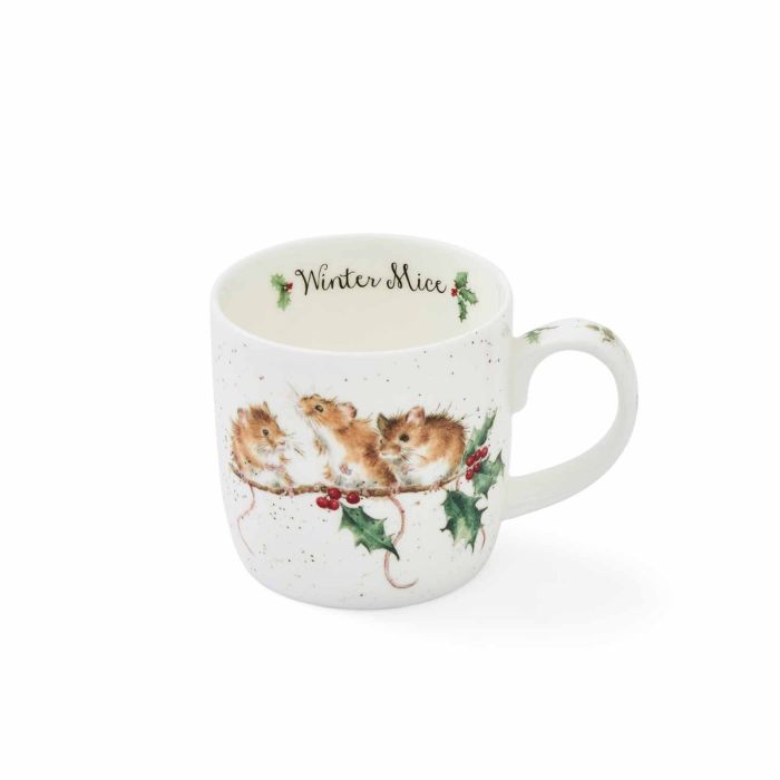 Royal Worcester - Wrendale Designs - Mug - Winter Mice | 11 oz Home & Kitchen