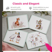 Royal Worcester - Wrendale Designs - Placemats - Wild Flowers (Set of 4) | 12 x 9 in Home & Kitchen