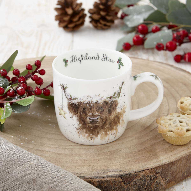 Royal Worcester - WRENDALE MUG 11OZ - HIGHLAND STAR (COW) Home & Kitchen